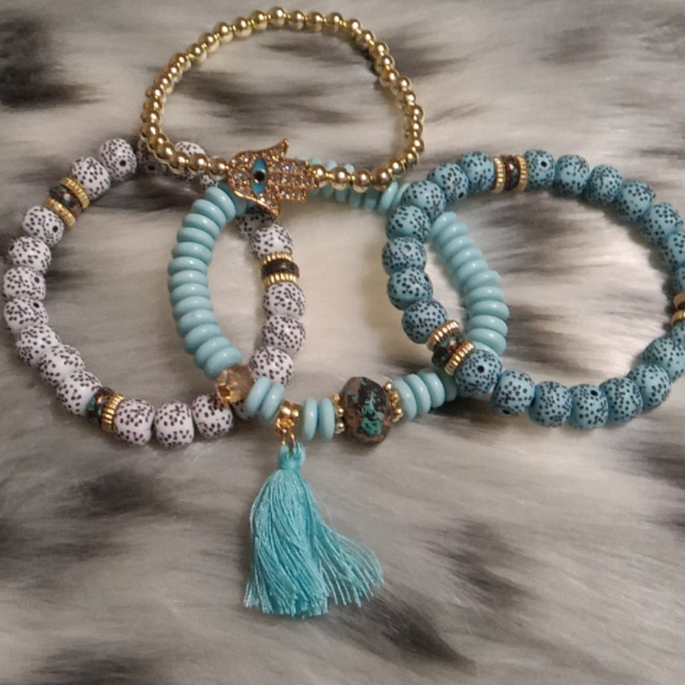 Stack Bracelets Hamsa Protective Eye